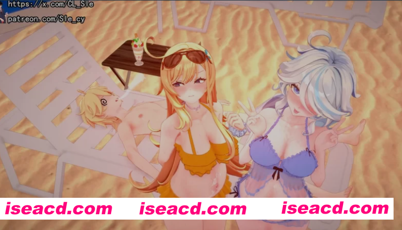 [MMD/中文/步兵] Sle 8月4作品：原神 夏日沙滩~芙宁娜&爱可菲  [200M/CV]